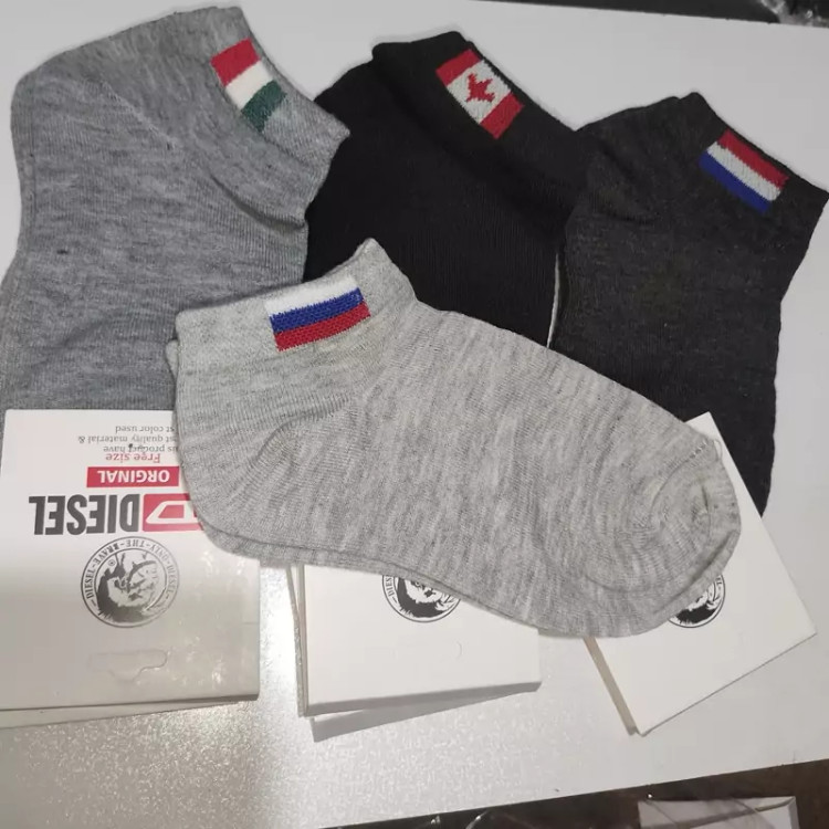 جوراب نخی ضخیم ساده کوتاه