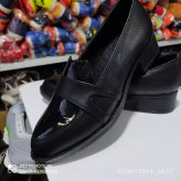 کفش زنانه پاشنه 4سانتی مدل ساعتی رویه چرم بیاله