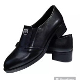 کفش زنانه پاشنه 4سانتی مدل ساعتی رویه چرم بیاله