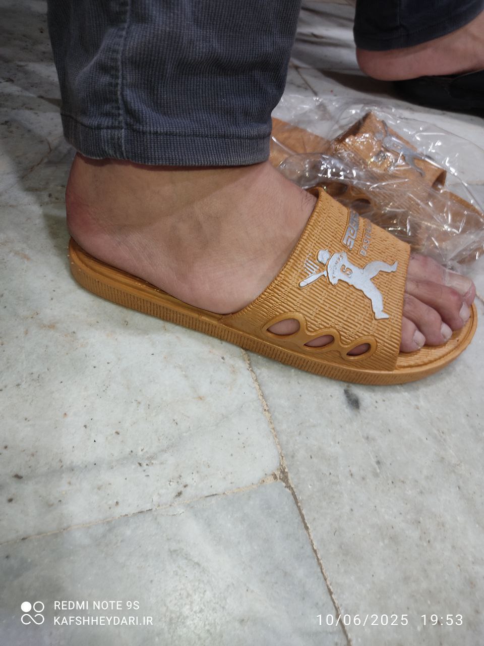 دمپایی نرم ژله ای مردانه ضد لغزش مدل بیسبال