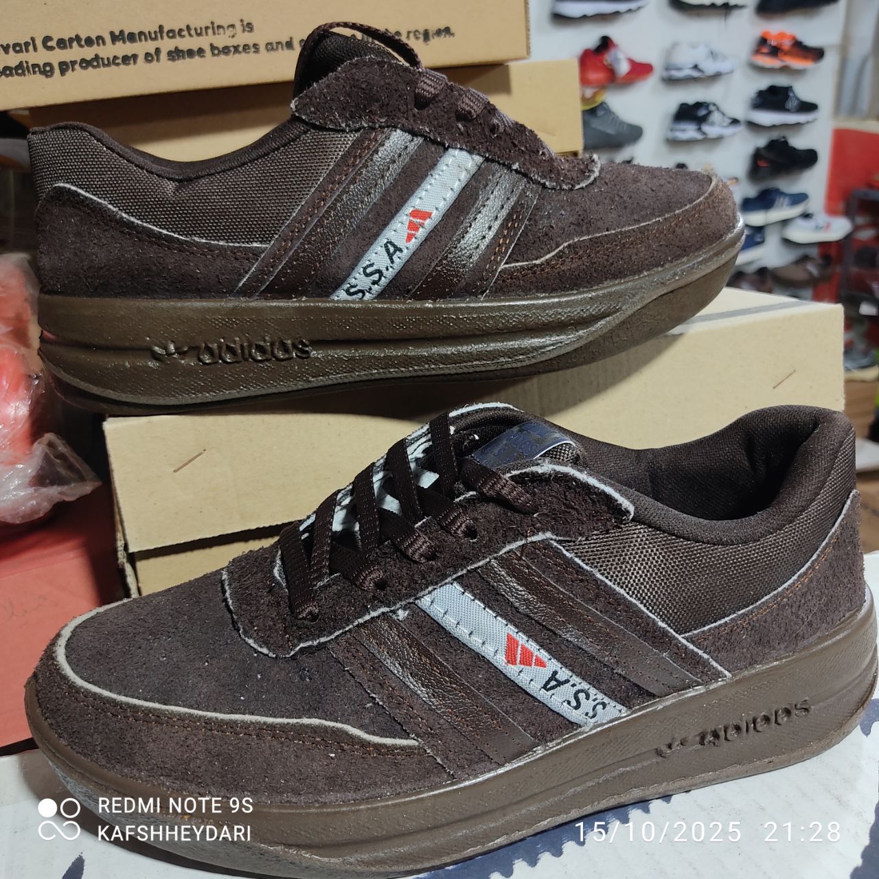 کفش کار آدیداس 3 خط مردانه ssaچرم طبیعی