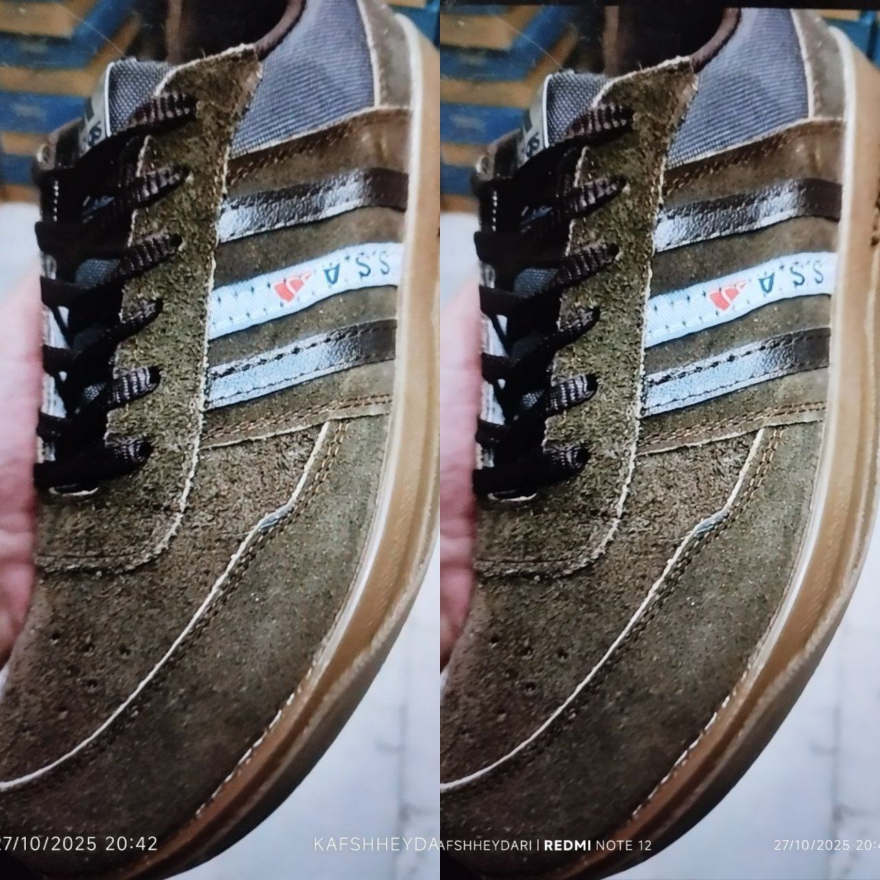 کفش کار آدیداس 3 خط مردانه ssaچرم طبیعی