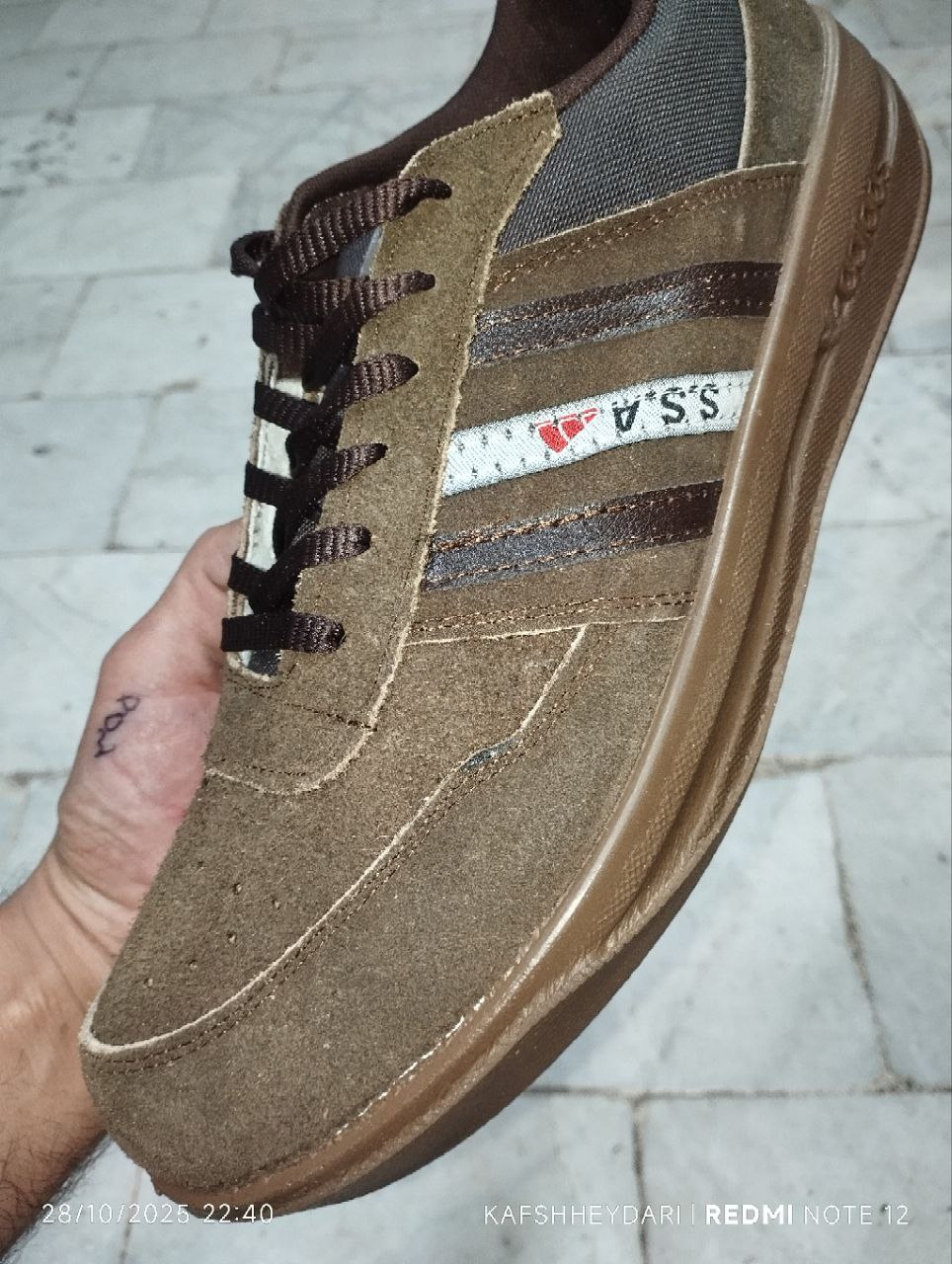 کفش کار انفالوس مردانه چرم طبیعی SSAوSFS