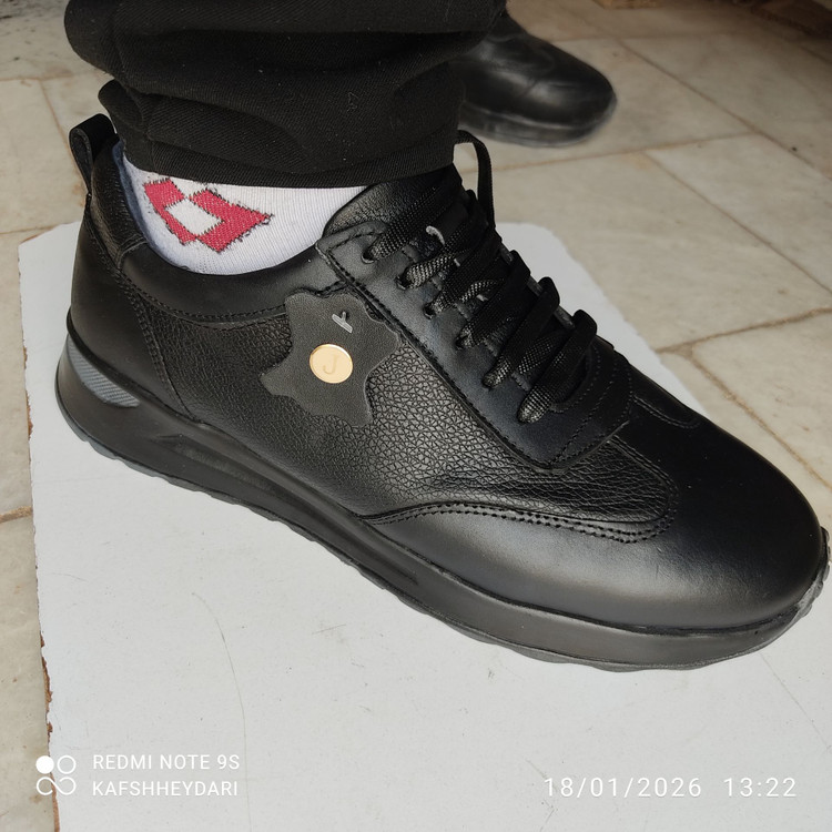 کفش اسپرت بندی طبی تمام چرم طبیعی مردانه چرم تبریز