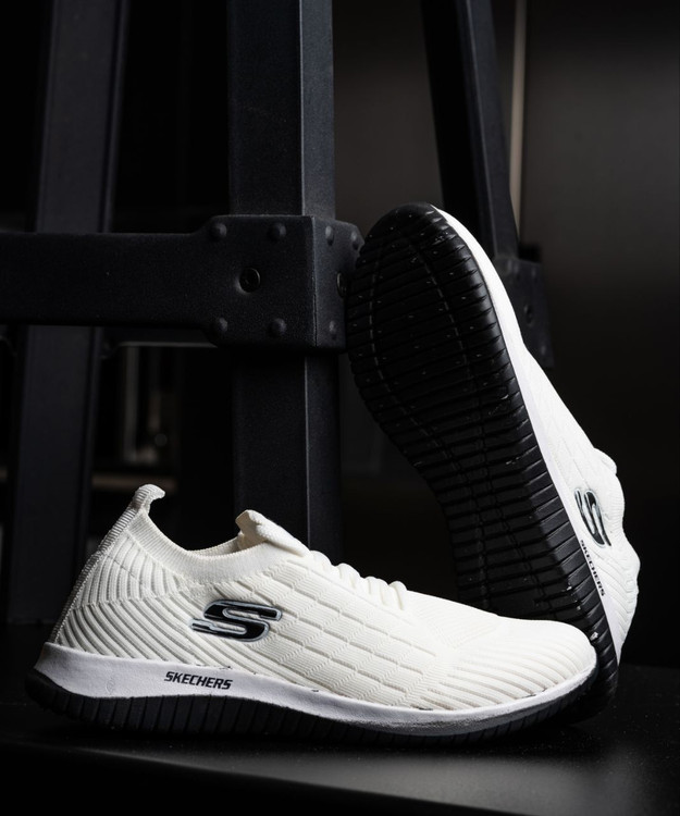 کتانی راحتی بافت جورابی اسکیچرز پیاده روی با زیره ایربولینگ - تصویر 8