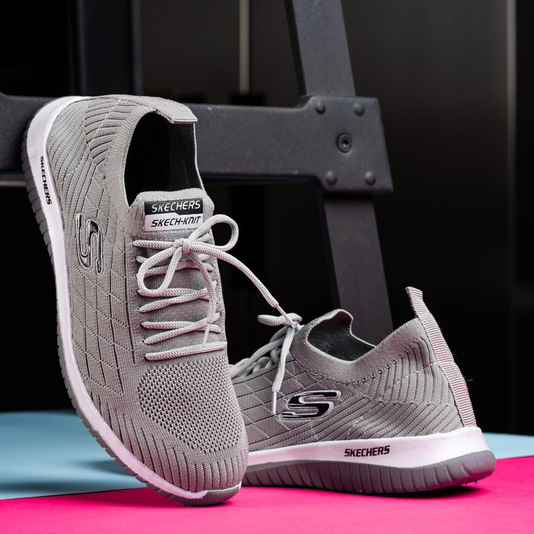 کتانی راحتی بافت جورابی اسکیچرز پیاده روی با زیره ایربولینگ - تصویر 9