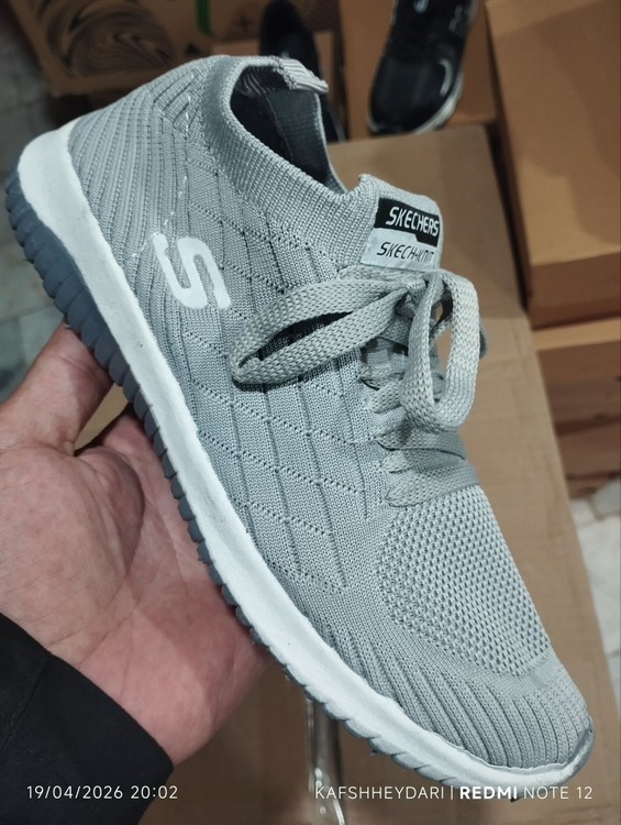 کتانی راحتی بافت جورابی اسکیچرز پیاده روی با زیره ایربولینگ - تصویر 10