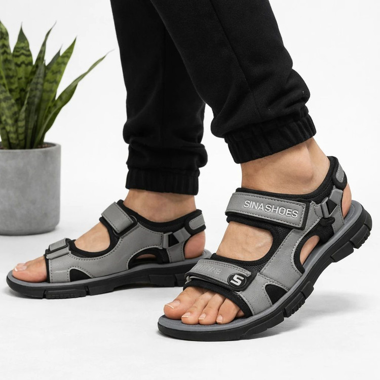 صندل تابستانی رکابدار مردانه رنگ طوسی