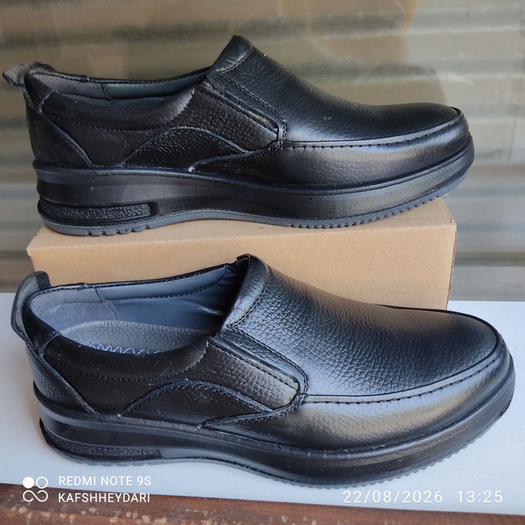 کفش چرم طبی راحتی مردانه مدل ساعتی (چرم تبریز)